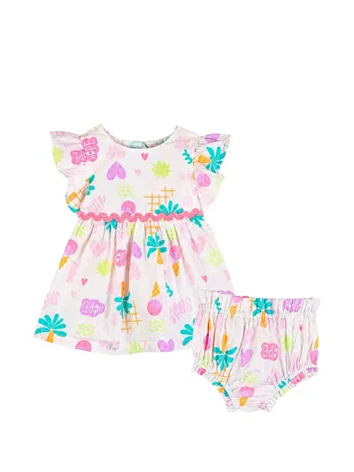 Billieblush Babies' Graphic-print Ruffled Dress In Multi
