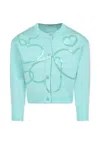 Billieblush Green Cardigan For Girl With Hearts In Green