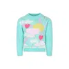 Billieblush Green Sweater For Girl With Hearts In Green