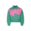 Billieblush Green Turtleneck For Girl With Writing In Green