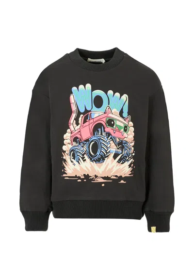 Billieblush Kids' Grey Sweatshirt For Boy With Print In Brown