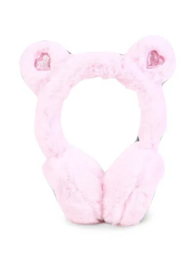 Billieblush Hat Furry Hearts "kid Girl Party" In Pink