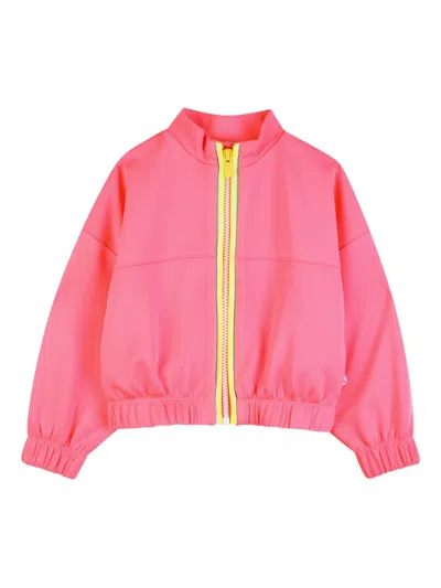 Billieblush Kids' Heart-appliqué Bomber Jacket In Pink