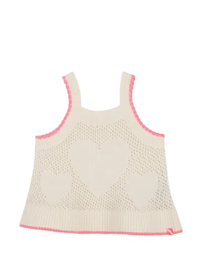 Billieblush Babies' Heart-appliqué Knitted Top In Nude