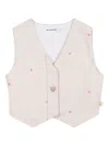 Billieblush Heart-embroidered Vest In Neutral
