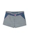 Billieblush Heart-patch Denim Shorts In Blue
