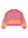 Billieblush Heart-patterned Knitted Sweater In Black