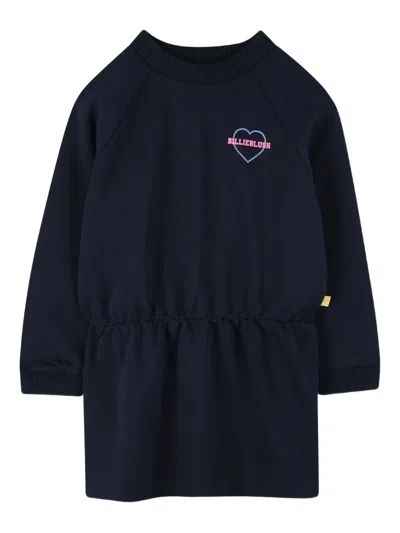 Billieblush Kids' Heart-print Dress In Black
