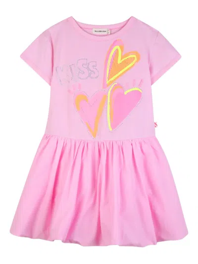 Billieblush Kids' Heart-print Dress In Pink