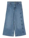 Billieblush Heart-print Jeans In Blue