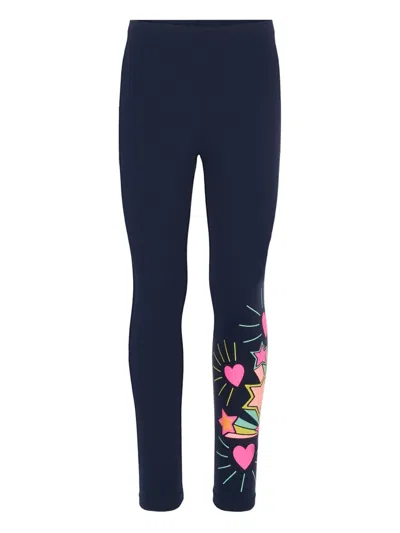 Billieblush Kids' Heart-print Leggings In Gold