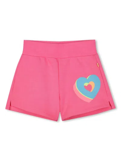 Billieblush Kids' Heart-print Shorts In Pink