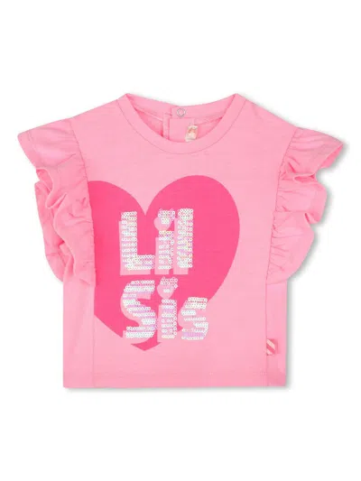 Billieblush Babies' Heart-print Top In Pink
