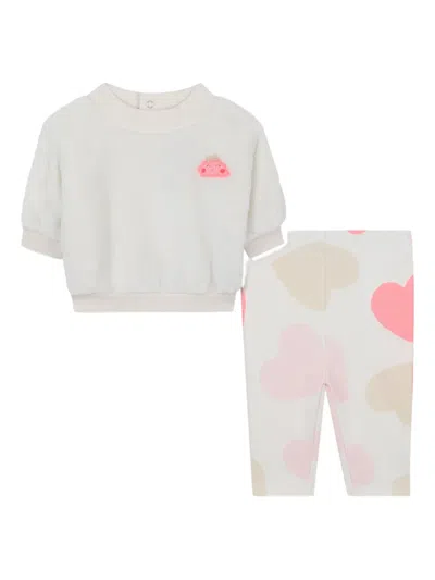 Billieblush Babies' Heart-print Trousers Set In White