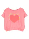 Billieblush Heart-rubberised Jersey T-shirt In 粉色
