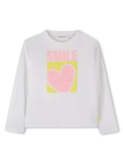 Billieblush Kids' Heart Smile T-shirt In White