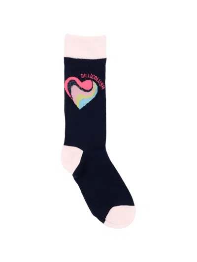Billieblush Kids' Heart-intarsia Socks In Blue
