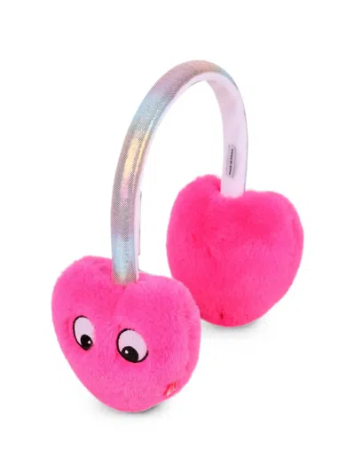 Billieblush Kids' Heart-motif Earmuffs In Pink