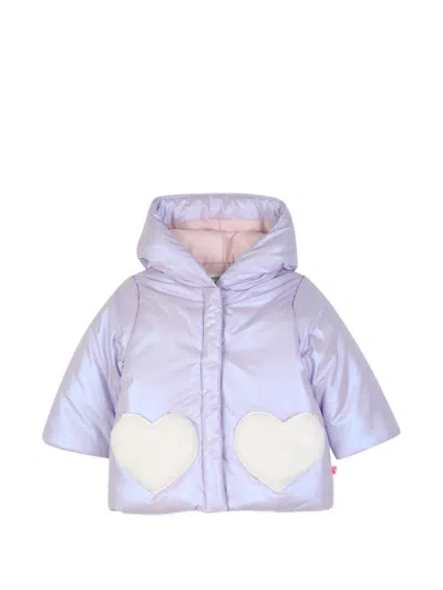 Billieblush Babies' Heart-patch Hooded Jacket In Purple
