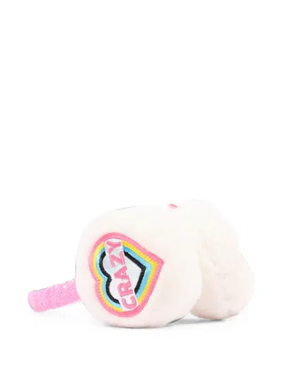 Billieblush Kids' Heart-patch Sequin-embellished Earmuffs In Neutrals