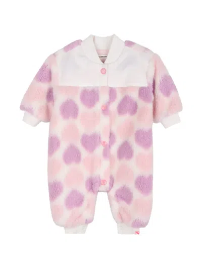 Billieblush Babies' Heart-pattern Faux-fur Romper In Pink
