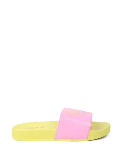 Billieblush Kids' Heart-print Slides In Pink