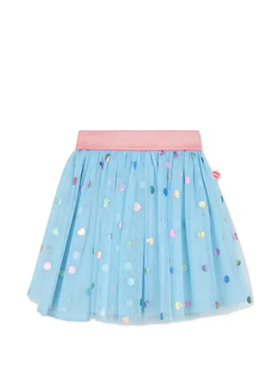 Billieblush Kids' Heart-print Tulle Skirt In Blue