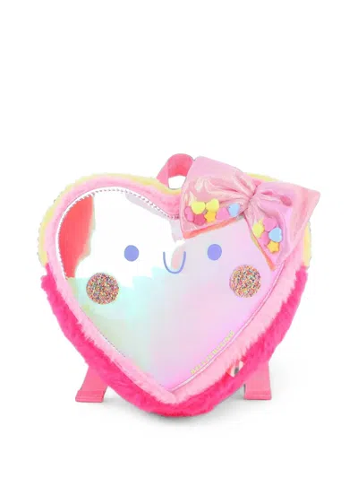 Billieblush Kids' Heart-shaped Faux-fur Backpack In Pink