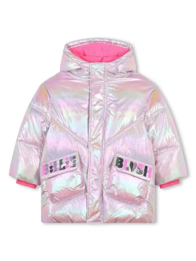 Billieblush Kids' Hooded Puffer Jacket In Purple