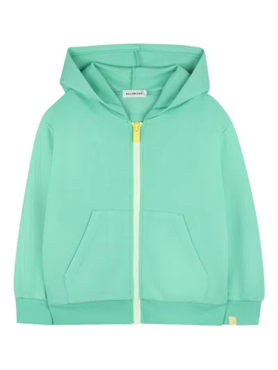 Billieblush Kids' Hooded Zip-up Sweater In Green
