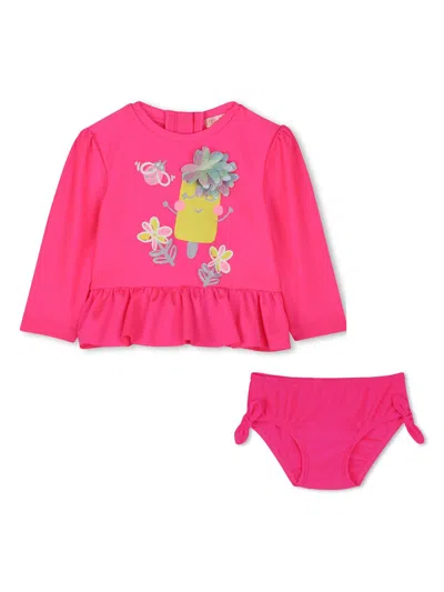 Billieblush Babies' Illustration-style Print Bikini Set In Pink
