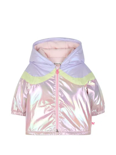 Billieblush Babies' Iridescent Bow-detail Hooded Jacket In Pink