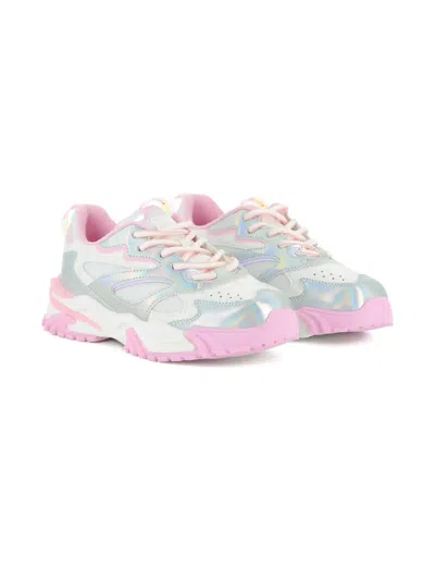 Billieblush Kids' Iridescent Lace-up Sneakers In Multi