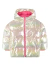 Billieblush Iridescent Puffer Jacket In Pink