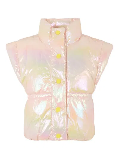 Billieblush Kids' Iridescent Quilted Gilet In Neutral