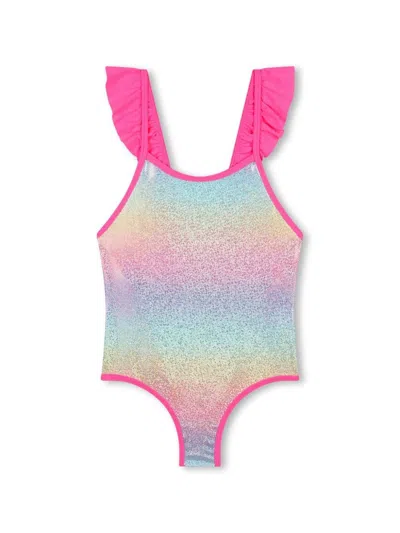 Billieblush Kids' Iridescent Swimsuit In Pink