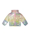 Billieblush Iridescent Zip-up Down Jacket In Multi