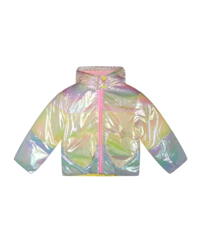 Billieblush Kids'  Iridescent Zip-up Down Jacket In Multi