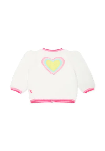 Billieblush Kids' Ivory Cardigan For Baby Girl With Hearts In White