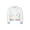Billieblush Heart-motifs Sequin-embellished Knit Cardigan In Ivory