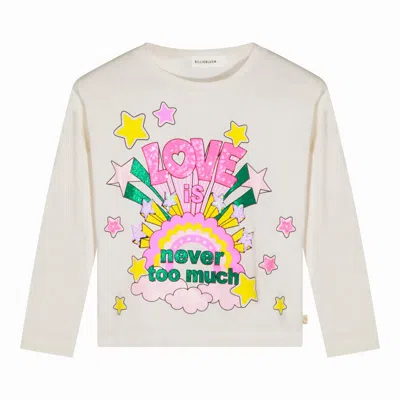 Billieblush Kids' Ivory Cotton Sweatshirt In White