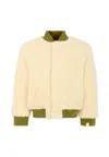 Billieblush Ivory Faux Fur Coat For Boy With Writing In Neutral