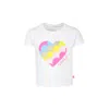 Billieblush Ivory T-shirt For Girl With Hearts In Ivory