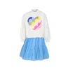 Billieblush Ivory T-shirt For Girl With Hearts In Multicolor