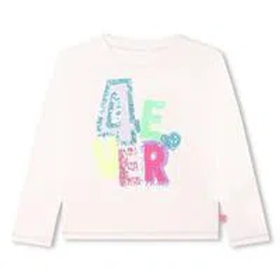 Billieblush Kids' Ivory T-shirt For Girl With Writing