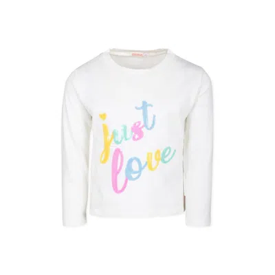 Billieblush Kids' Ivory T-shirt For Girl With Writing