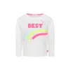 Billieblush Ivory T-shirt Set For Girl With Raibow In Ivory