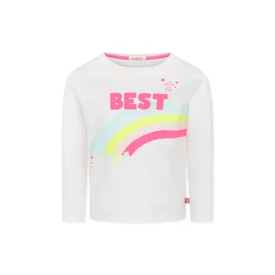 Billieblush Kids' Ivory T-shirt Set For Girl With Raibow