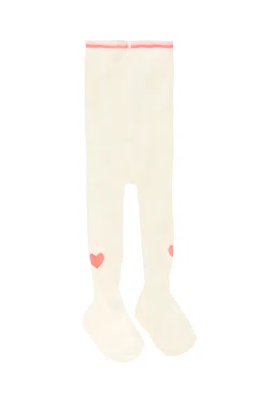 Billieblush Kids' Ivory Tights For Baby Girl With Hearts In White
