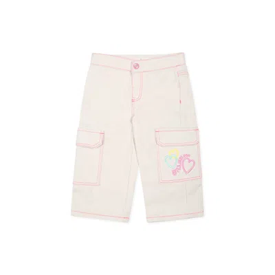 Billieblush Ivory Trousers For Baby Girl With Hearts